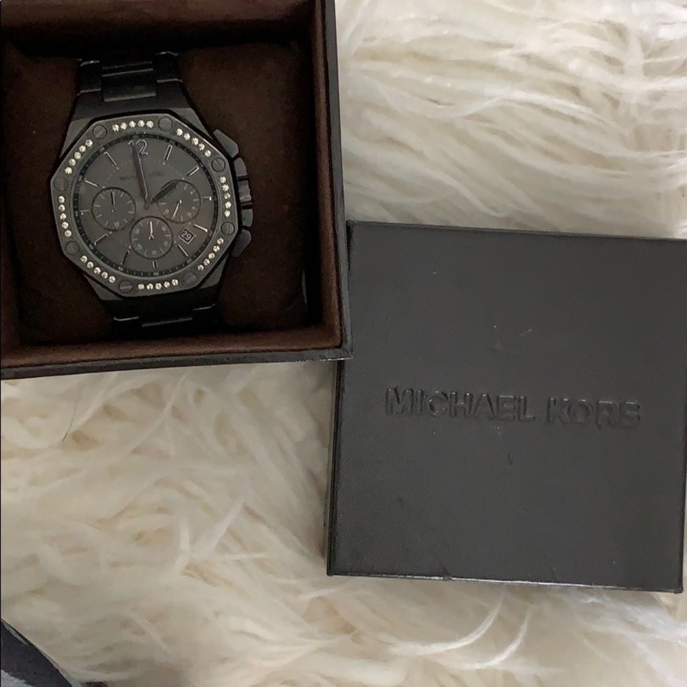 Like new, Michael Kors gunmetal watch.
